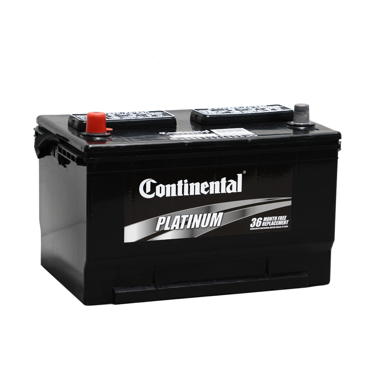 Continental Platinum battery with 36-month free replacement — stocked at Holmes Auto Supply in Decatur, TX